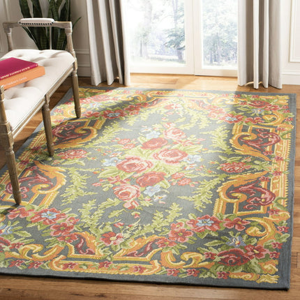 SAFAVIEH Classic Vintage Kyleigh Floral Polyester Area Rug, Grey/Rose, 5' x 8'