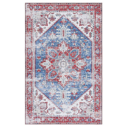 SAFAVIEH Tucson Jayla Traditional Machine Washable Area Rug, 3' x 5', Blue/Red