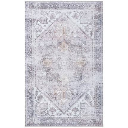 SAFAVIEH Tucson Jayla Traditional Machine Washable Area Rug, 5' x 8', Beige/Grey
