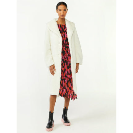 Scoop Women's Faux Fur Jacket with Shawl Collar