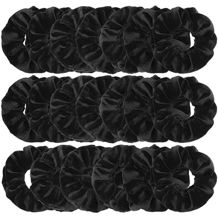 Scrunchies, 20PCS Velvet Scrunchies Hair Scrunchie for Women and Girls, Korean Velvet Scrunchy for Ponytail Holder with A Storage Bag, Black
