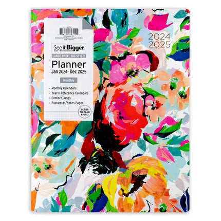 See It Bigger Monthly Planner, January 2024 - December 2025, (8.5" x 11") Floral