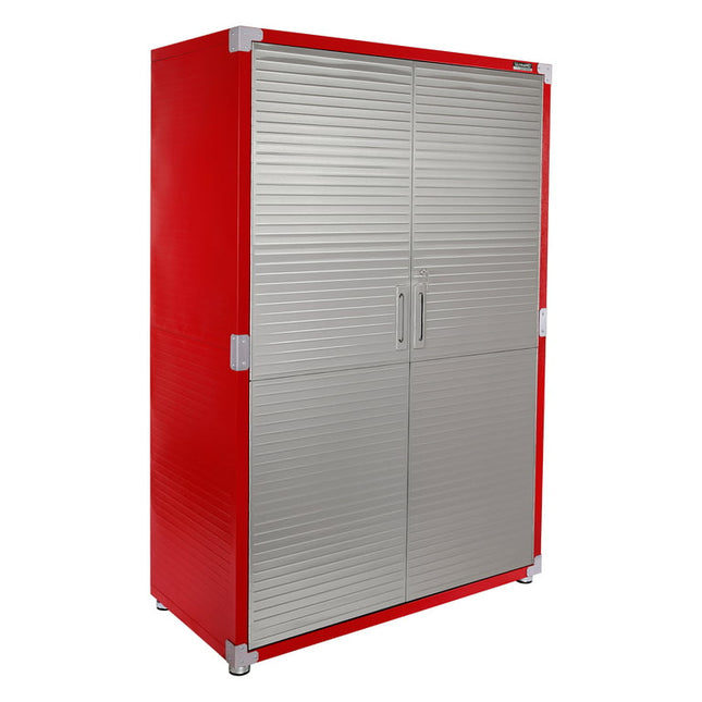 Seville Classics UltraHD Mega Steel Storage Cabinet, 48" W x 24" D x 72" H, Red