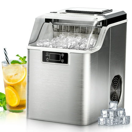 Simzlife 45Lbs/Day Portable Ice Cube Maker Machine Countertop, 2 Ways to Add Water, 14.17 in W, 14.76 in H