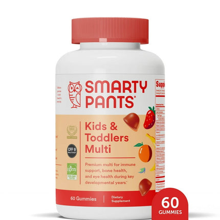 SmartyPants Kids & Toddler Multi Gummy Vitamins with D3, C & B12 - 60 Ct