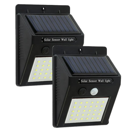 Solar Motion Sensor Lights,30 LEDs IP65 Waterproof Wireless Lights with 3 Modes, Outdoor Wall Light 2Pcs