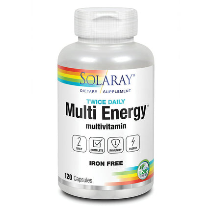 Solaray Multi Energy No Iron, Two Daily Capsules | 120 Count