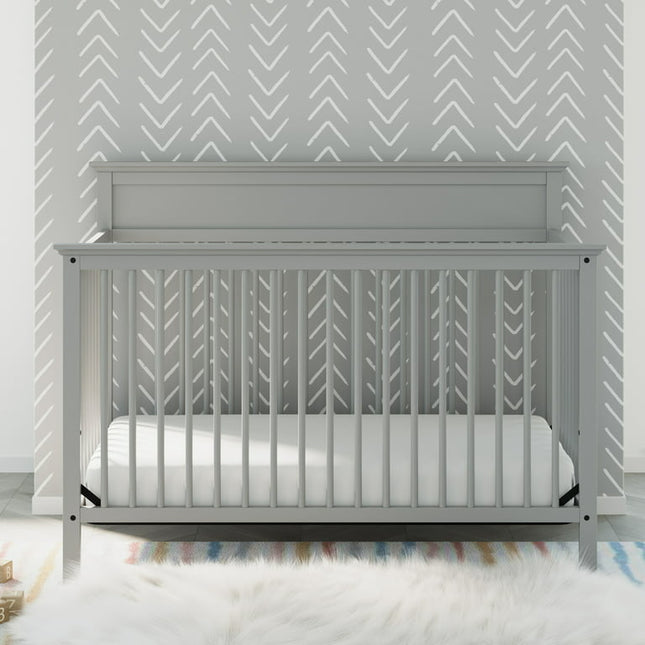 Storkcraft Horizon 5-in-1 Convertible Baby Crib, Pebble Gray