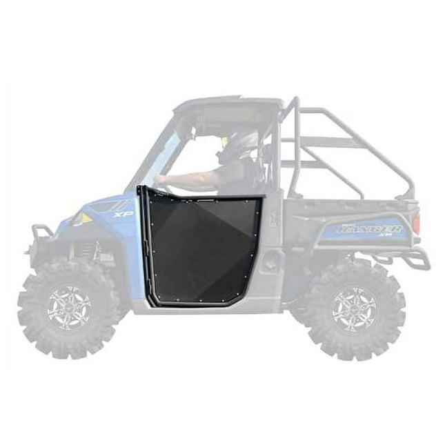 SuperATV Aluminum Half Doors for 2013+ Polaris Ranger XP 900|Two Front Doors|Powder Coated Black|Made with Lightweight Multi|Blend Aluminum|Slam|Shut Latch|DOOR-P-RAN900-00