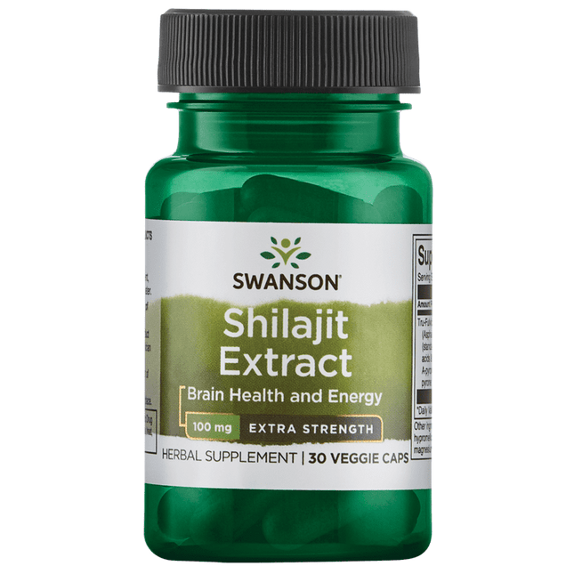 Swanson Shilajit Extract - Extra Strength 100 mg 30 Veggie Capsules