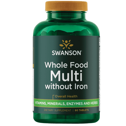 Swanson Whole Foods Formula Multivitamin and Mineral Without Iron Tablets, 90 Count