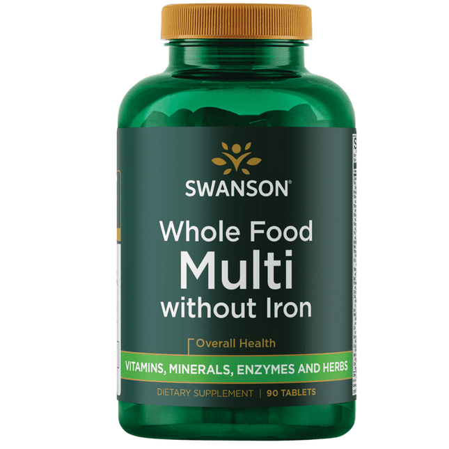 Swanson Whole Foods Formula Multivitamin and Mineral Without Iron Tablets, 90 Count