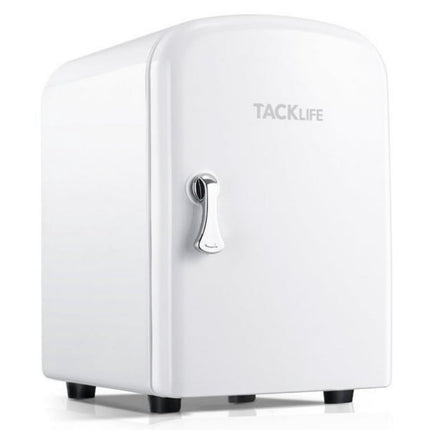 TACKLIFE Mini Fridge 4 Liter AC/DC Energy Saving Cooler And Warmer Refrigerator, Portable Personal Fridge For Office, Car, Bedroom, 100% Freon-Free Great For Skincare, Fruit, Food, Medicine(White) - F