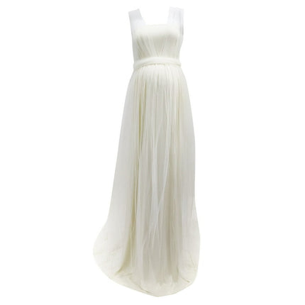 TAIAOJING Maternity Maxi Dress Women Sleeveless Props Dress Photography Pregnants Dress Solid Tulle Princess Dress