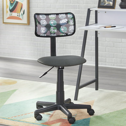 TMS Focus Task Cushioned Chair with Adjustable Height & Swivel Seat, 100 lb. Capacity, Gray Seat and Frame