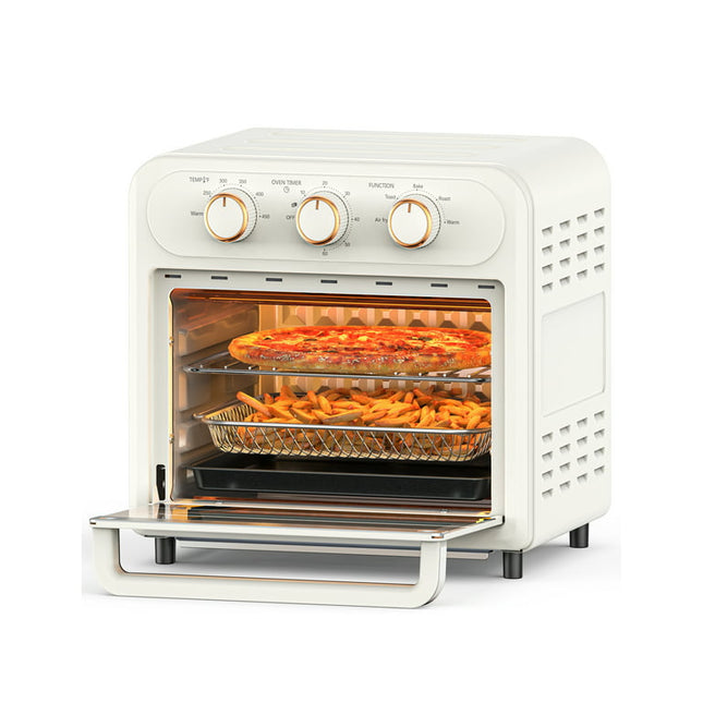 TaoTronics Air Fryer | 1700W 14.8 QT | 9 in 1 Air Fryer Oven | Oil-less Cooker with Rotisserie Shaft, Beige