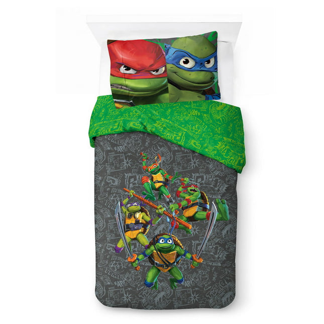 Teenage Mutant Ninja Turtles Kids 2-Piece Twin/Full Comforter Set, Reversible, Microfiber