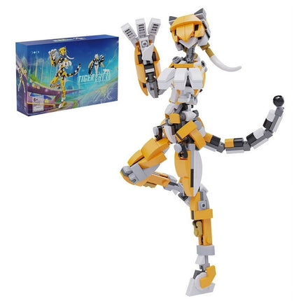 Tiger Girl Robot Building Bricks Kit,Suit Girl Mech Robot Building Block Model Birthday Gift for Kids Fans(314pcs)