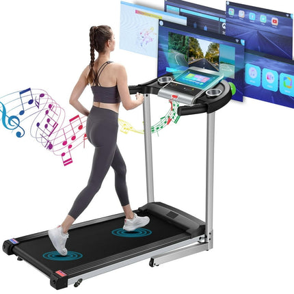 Tikmboex Electric Motorized Treadmill with 3 Incline Levels 3.25HP Brushless Motor WiFi Connection and APP Control  for Home Office Walking Running