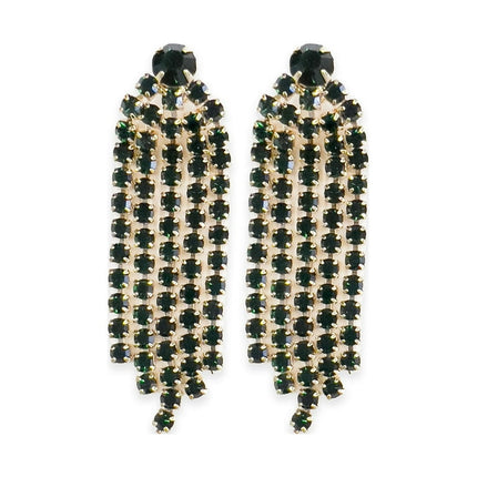 Time and Tru Adult Ladies Green Stone Tassel Drop Earring, 1 pack, Single Pair Earring