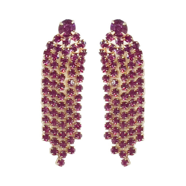 Time and Tru Adult Ladies Wine Stone Tassel Drop Earring, 1 pack, Single Pair Earring