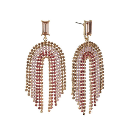 Time and Tru Female Gold-Tone Rhinestone Cascade Drop Earrings