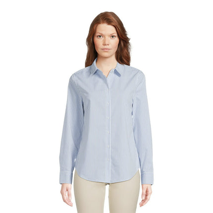 Time and Tru Women's Long Sleeve Button Down Shirt, Sizes XS-XXXL