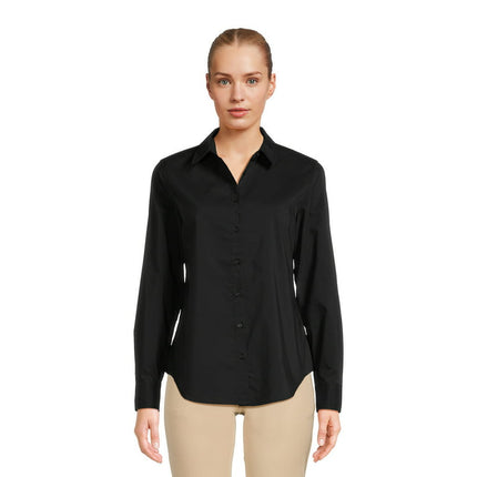 Time and Tru Women's Long Sleeve Button Down Shirt