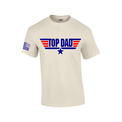 Top Dad Mens USA Patriotic Short Sleeve Men's Fathers Day T-shirt Graphic Tee-Sand-large