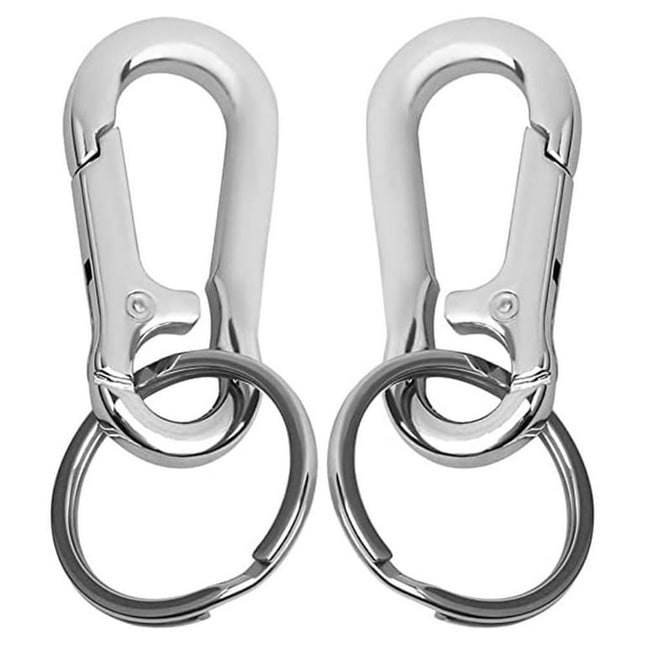 Torubia Metal Carabiner Clip Keyring Keychain Chain Holder Organizer for Car Keys Finder(2Pcs Key Chain Clip Hook)Silver