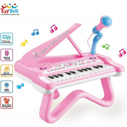 ToyVelt Toy Piano for Toddler Girls – Cute Piano for Kids with Built-in Microphone & Music Modes - Best Birthday Gifts for 3 4 5 Year Old Girls – Educational Keyboard Musical Instrument Toys