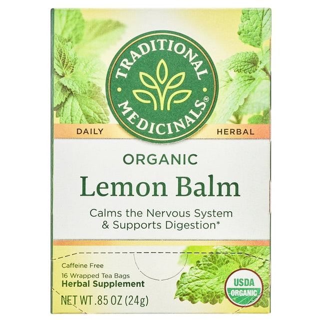 Traditional Medicinal Lemon Balm, Organic Tea Bags, 16 Count