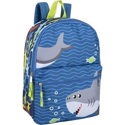 Trailmaker, Animal Friends Critter and Creature Backpack with Reinforced Adjustable Straps for Preschool, Kindergarten Kids - Shark