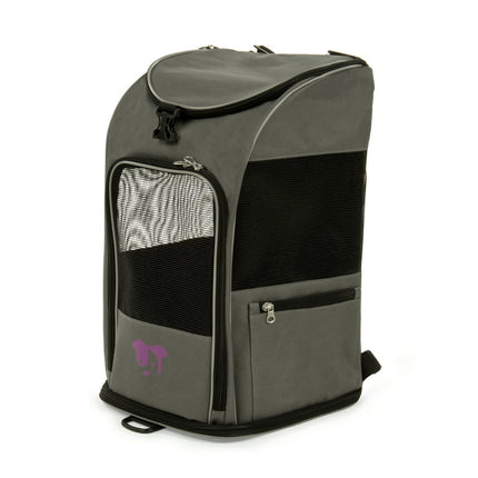 TrustyPup 2-in-1 Pet Backpack Travel Carrier, Airline Approved & Guaranteed On Board, Gray, Medium