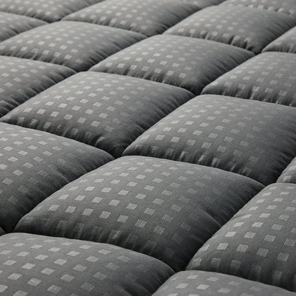 Twin Mattress Pad Quilted Fitted Mattress Protector Cooling Pillow Top Mattress Cover Breathable Fluffy Soft Mattress Topper with 8-21" Deep Pocket, Dark Gray