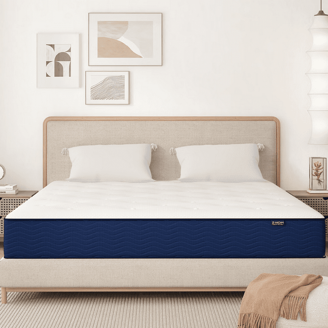 Twin Size Gel Foam Mattress in a Box,10" Hybrid Mattresses Medium Firm Bed with Individually Pocket Coils Innerspring,Z-HOM