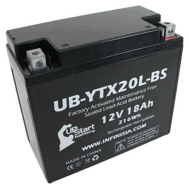 UB-YTX20L-BS Battery Replacement for 1996 Yamaha YFM40FW Kodiak/Automatic 400 CC ATV - Factory Activated, Maintenance Free, Motorcycle Battery - 12V, 18AH, UpStart Battery Brand