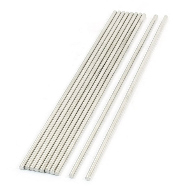 Unique Bargains 10Pcs Hardware Stainless Steel 130x2.5mm Transmission Round Rod