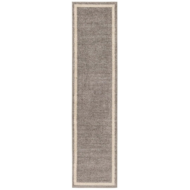 Unique Loom Maria Del Mar Rug Gray/Ivory 2' 7" x 10' Runner Solid Contemporary Perfect For Bathroom Hallway Mud Room Laundry Room