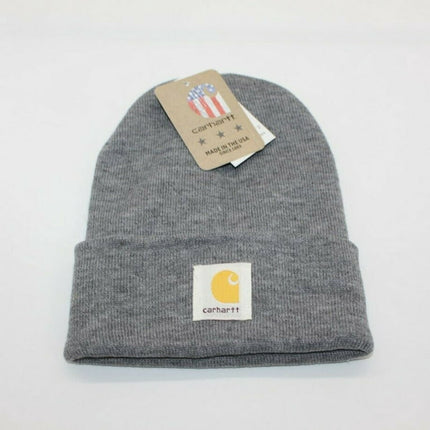 Unisex Carhartt Acrylic Gray Watch Hat Beanie Winter Knit Cap Authentic A18 Mens Lady