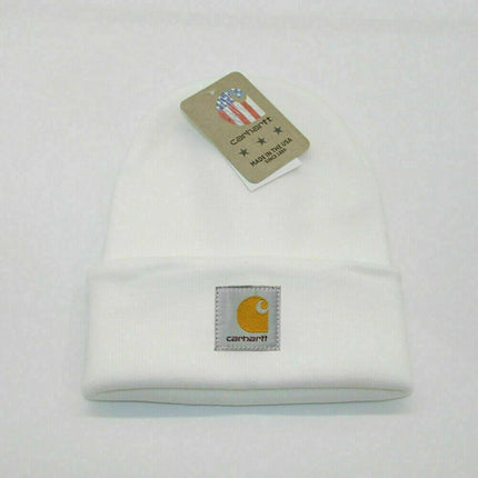 Unisex Carhartt Acrylic white Watch Hat Beanie Winter Knit Cap Authentic A18 Mens Lady