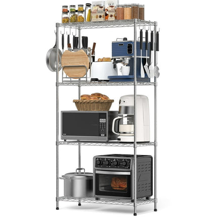 VAVSEA Heavy Duty Storage Shelves, Adjustable 4 Tier Wire Shelving Unit, Kitchen Garage Metal Storage Rack for Home Office Pantry, 30"L x 14"W x 60"H, Silver