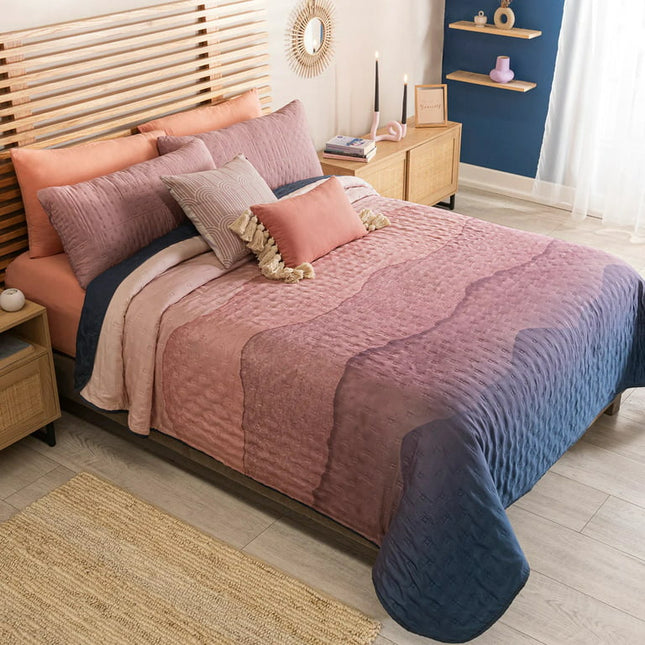 Vianney Watercolor Blur Ultra Slim Reversible Comforter Special Fabric Soft And Cozy 1pc 100% Polyester Twin Size
