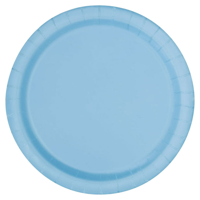 Way To Celebrate! Light Blue Paper Dessert Plates, 7in, 24ct