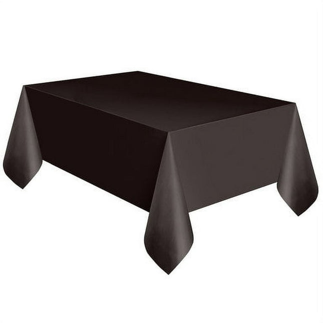 Way To Celebrate! Plastic Party Tablecloths, 108 x 54in, Black, 3ct