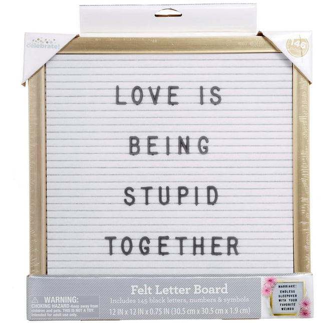 Way to Celebrate 12"x12" Gold & White Wood Letter Board Office & Stationery Misc