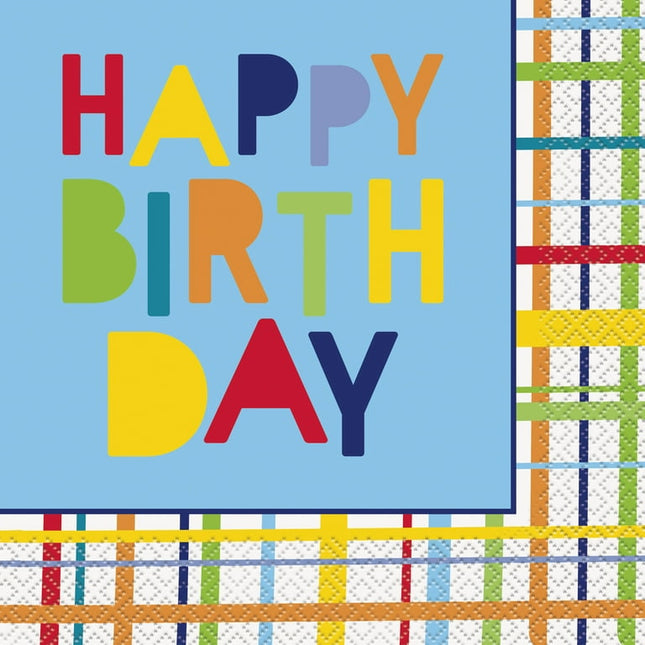 Way to Celebrate! Bright Birthday Paper Luncheon Napkins, 6.5in, 20ct