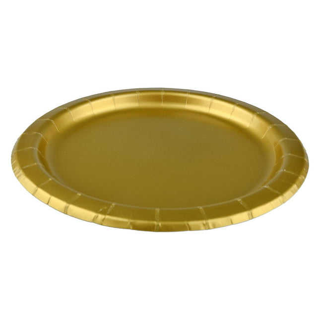 Way to Celebrate! Gold Paper Dessert Plates, 7in, 24ct