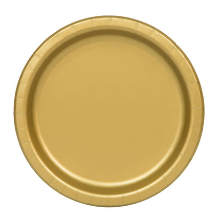 Way to Celebrate! Gold Paper Dinner Plates, 9in, 20ct