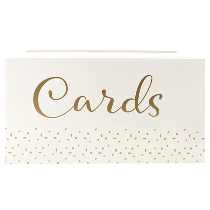Way to Celebrate White Wood Card Box with Removable Lid, Wedding Décor, 12" x 5"